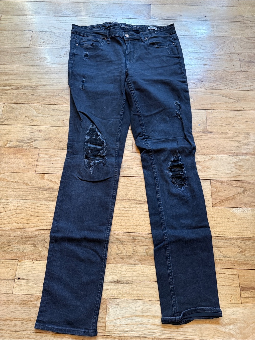 Calvin Klein Jeans Black Ripped Skinny Jeans